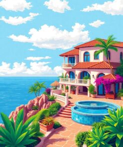 Cliffside Villa Paint Numbers