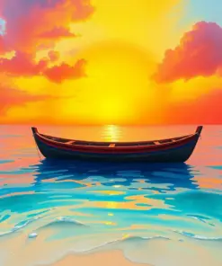 Aesthetic Boat In The Beach NEW Paint By Numbers