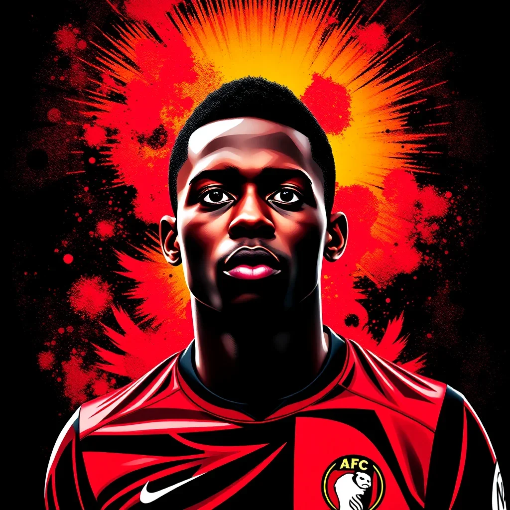 completed artwork display AFC Bournemouth Solanke paint by numbers