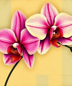 Aged Parchment Orchid Art Paint By Numbers