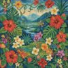 Aged Tropical Floral Fresco Paint By Numbers
