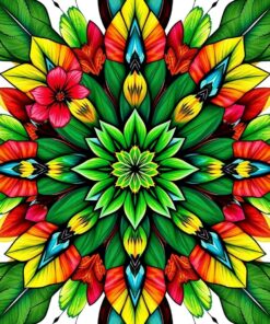 Floral Symmetry Paint Numbers