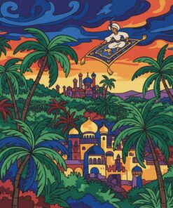 Aladdin Above Lush Palms Paint By Numbers