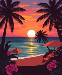 Tropical Sunset Paint Numbers