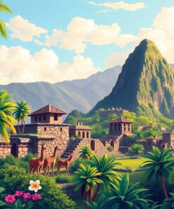 Alpacas Amidst Tropical Ruins Paint By Numbers