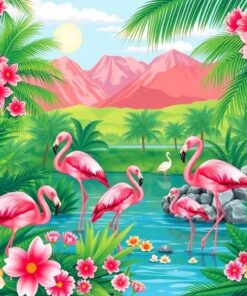 Alpine Spring Flamingo Haven Paint By Numbers
