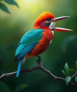 Amazonian Kingfisher paint by numbers