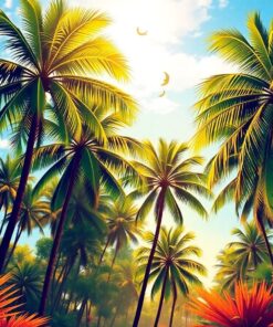 Amber Light Through Palms Paint By Numbers