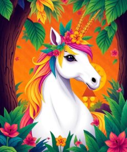 Tropic Unicorn Paint Numbers