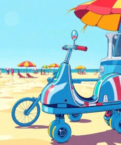 Americana Beach Cruiser Skates Paint By Numbers