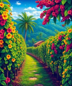 Tropical Vines Paint Numbers