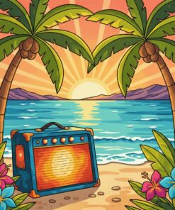 Amplifier On Tropical Sand Paint By Numbers