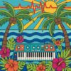 Analog Summer Tropical Music Paint By Numbers