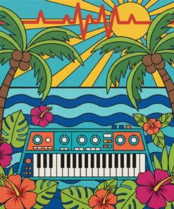 Analog Summer Tropical Music Paint By Numbers