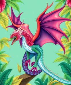 Tropical Dragons Paint Numbers