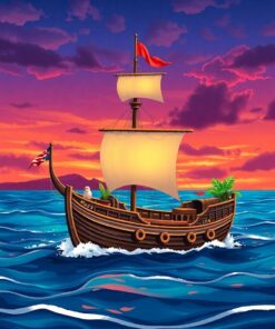 Tropical Ship Paint Numbers