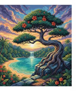 Ancient Bonsai Tropical Coast Paint By Numbers
