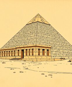 Ancient Pyramid Sepia Draft Paint By Numbers