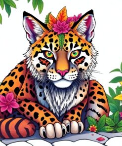 Tropical Feline Paint Numbers