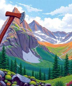 Andean Peak Mossy Axe Paint By Numbers