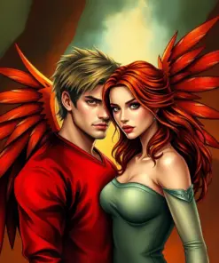 Angel And Buffy Characters Art paint by numbers