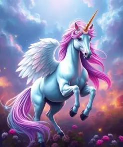Angelic Unicorn paint by numbers