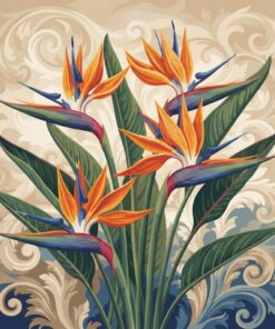 Antique Bird Of Paradise Paint By Numbers