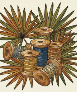 Antique Bobbins And Palms Paint By Numbers