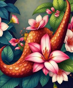 Antique Botanical Paradise Horn Paint By Numbers