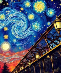 Antique Brass Canopy Sky Paint By Numbers