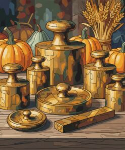 Antique Brass Harvest Weights Paint By Numbers