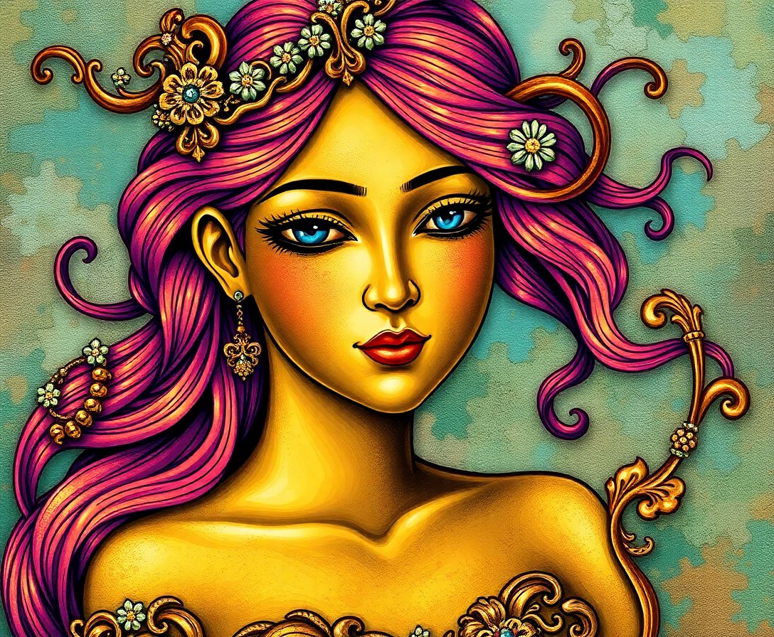 antique-brass-mermaid-portrait-paint-by-numbers-kit