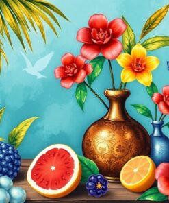 Antique Brass Tropical Treats Paint By Numbers