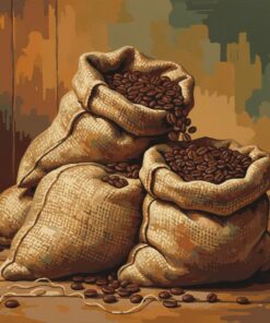 Antique Burlap Espresso Sacks Paint By Numbers