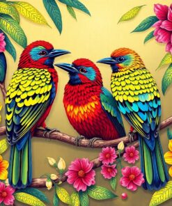 Antique Ceiba Bird Weavers Paint By Numbers