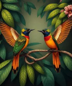 Antique Ceiba Bird Weavers Paint By Numbers