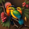 Antique Ceiba Bird Weavers paint by numbers