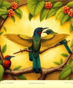 Antique Ceiba Bird Weavers Paint By Numbers