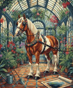 Antique Conservatory Heritage Horse Paint By Numbers