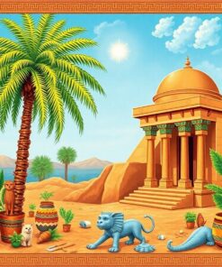 Antique Egyptian Palm Treasure Paint By Numbers