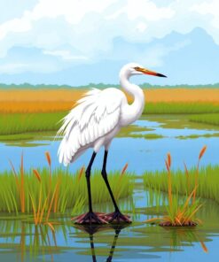 Egret Marsh Paint Numbers