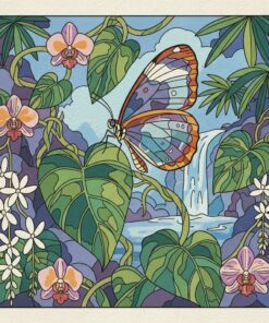 Antique Glasswing Tropical Vine Paint By Numbers