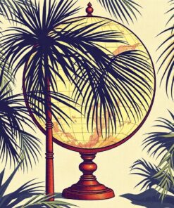 Antique Globe Palm Shadows Paint By Numbers