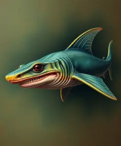 Antique Goblin Shark Profile Paint By Numbers