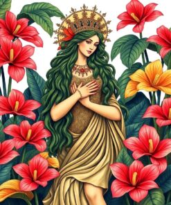 Antique Goddess Among Monstera Paint By Numbers