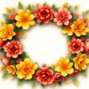 Antique Golden Flower Wreath Paint By Numbers