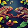 Antique Golden Vine Chameleons Paint By Numbers