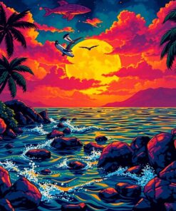 Antique Hawaiian Lava Glow Paint By Numbers