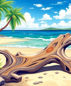 Antique Island Driftwood Marker Paint By Numbers