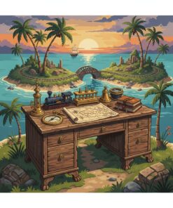 Antique Island Railway Desk Paint By Numbers